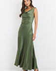 GEORGIA ZOE BOUNTIFUL SATIN TIE BACK BIAS SLIP DRESS