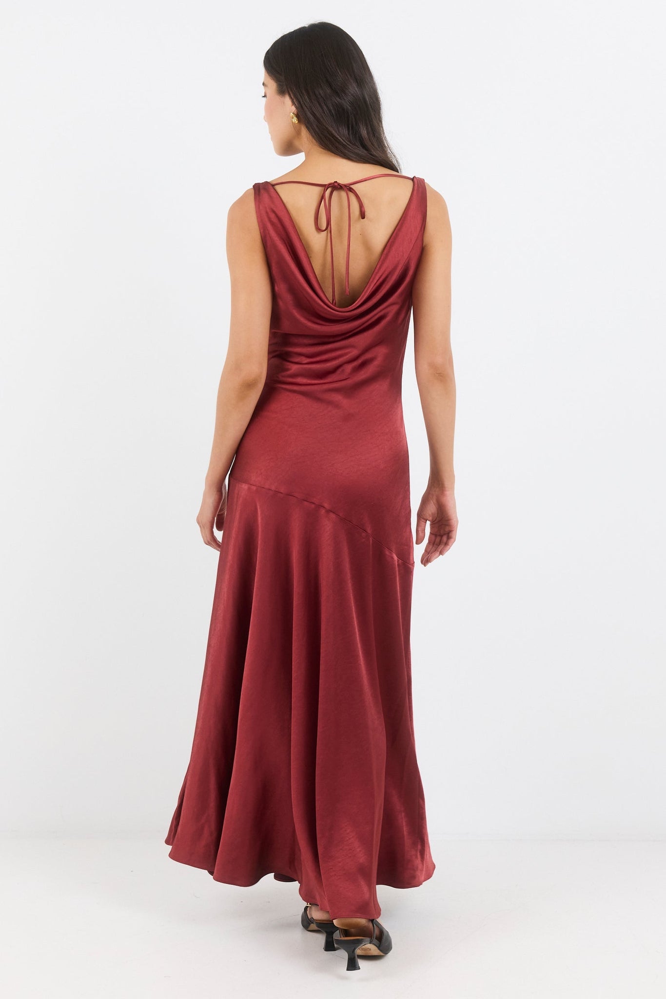 GEORGIA ZOE BOUNTIFUL SATIN TIE BACK BIAS SLIP MAXI