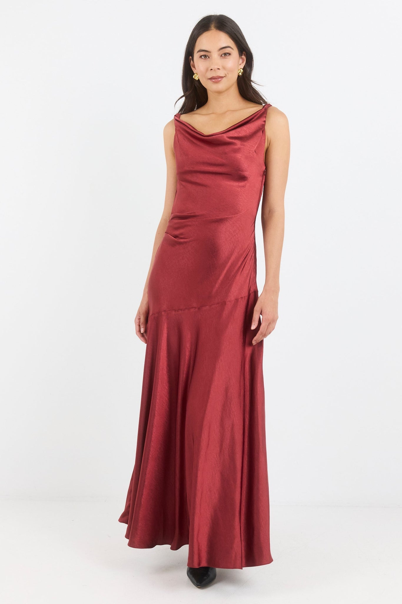 GEORGIA ZOE BOUNTIFUL SATIN TIE BACK BIAS SLIP MAXI