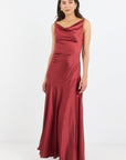 GEORGIA ZOE BOUNTIFUL SATIN TIE BACK BIAS SLIP MAXI