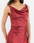 GEORGIA ZOE BOUNTIFUL SATIN TIE BACK BIAS SLIP MAXI
