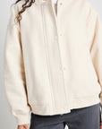 AMONG THE BRAVE BRISK BOUCLE BOMBER JACKET