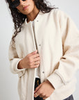 AMONG THE BRAVE BRISK BOUCLE BOMBER JACKET