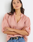 IVY + JACK CLOSURE RAMIE HIGH NECK BUTTON SS TOP