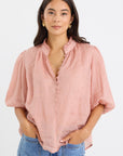 IVY + JACK CLOSURE BLUSH RAMIE HIGH HECK BUTTONED SS TOP