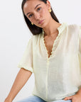 IVY + JACK CLOSURE SUNGHINE SHEER HIGH NECK BUTTONED SS TOP