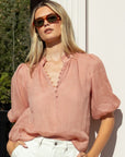 IVY + JACK CLOSURE BLUSH RAMIE HIGH HECK BUTTONED SS TOP