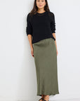 RE:UNION BLISS LINEN BIAS MIDI SKIRT