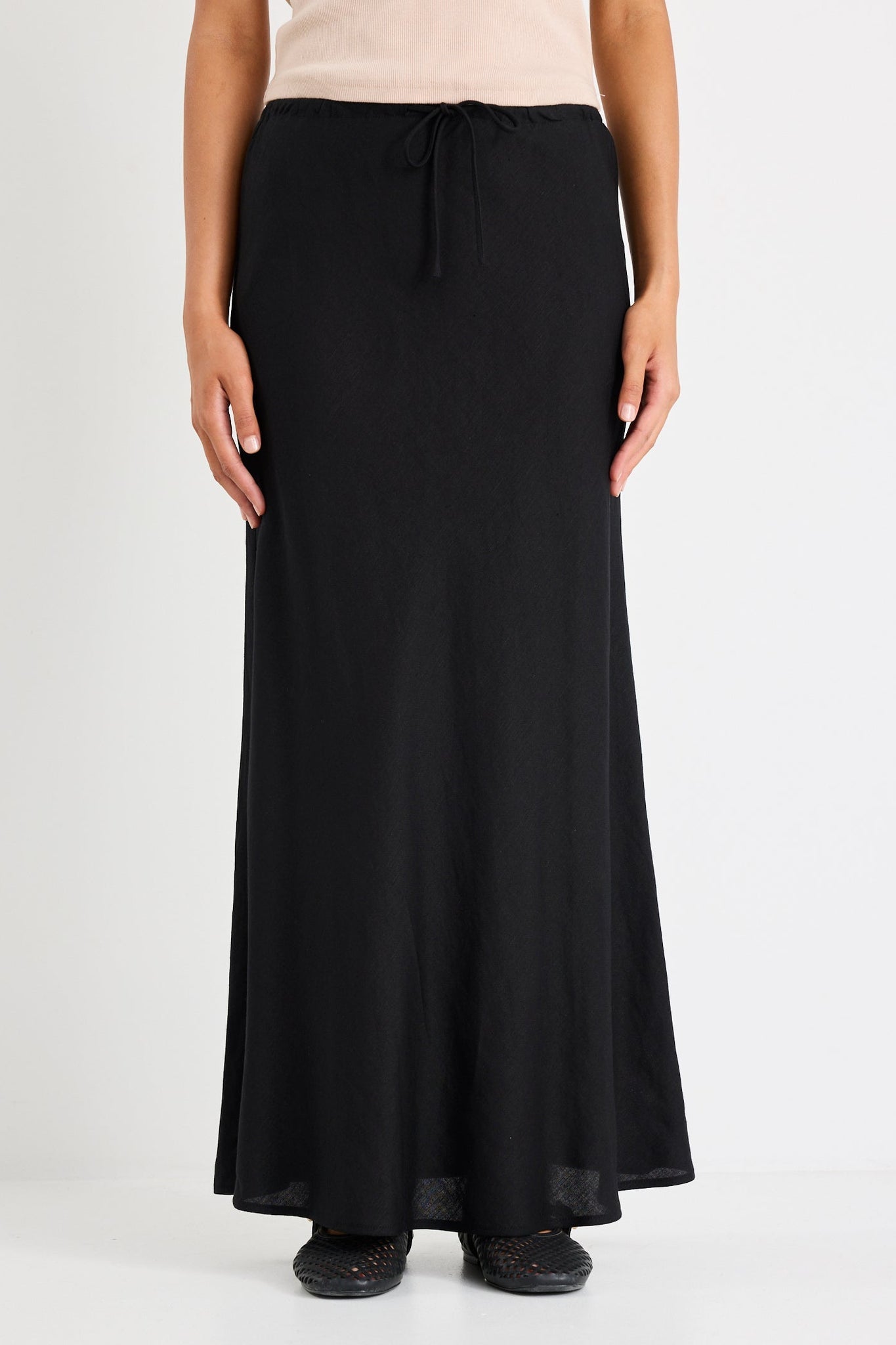 AMONG THE BRAVE SUMMIT TIE WAIST BIAS SKIRT