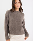 AMONG THE BRAVE COCOON RELAXED KNIT MOCK NECK JUMPER