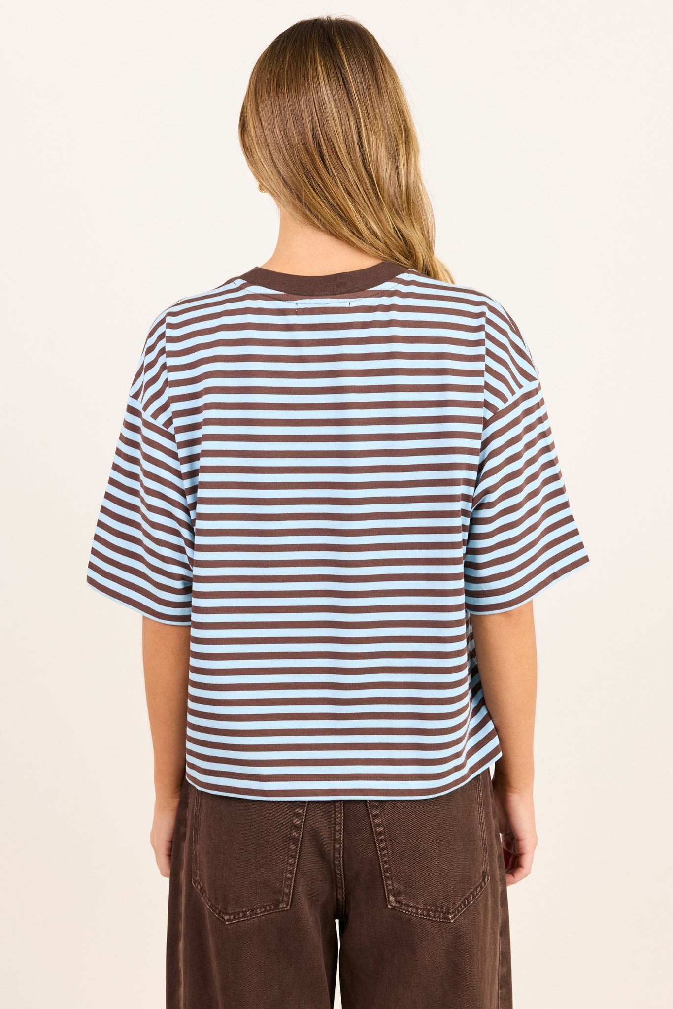 STORIES BE TOLD COHESION STRIPE OVERSIZED BOXY SHORT SLEEVE TEE