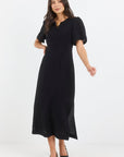 STORIES BE TOLD COMMEND SHAPED SHORT SLEEVE MAXI DRESS