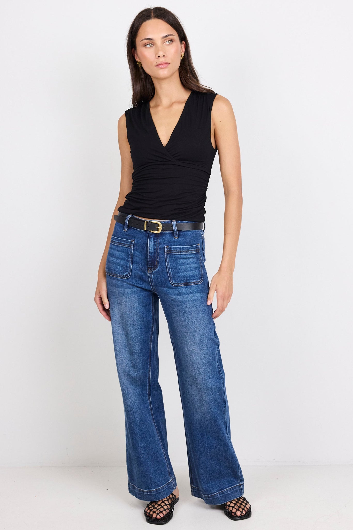 STORIES BE TOLD CONNECT JERSEY CROSS FRONT TOP
