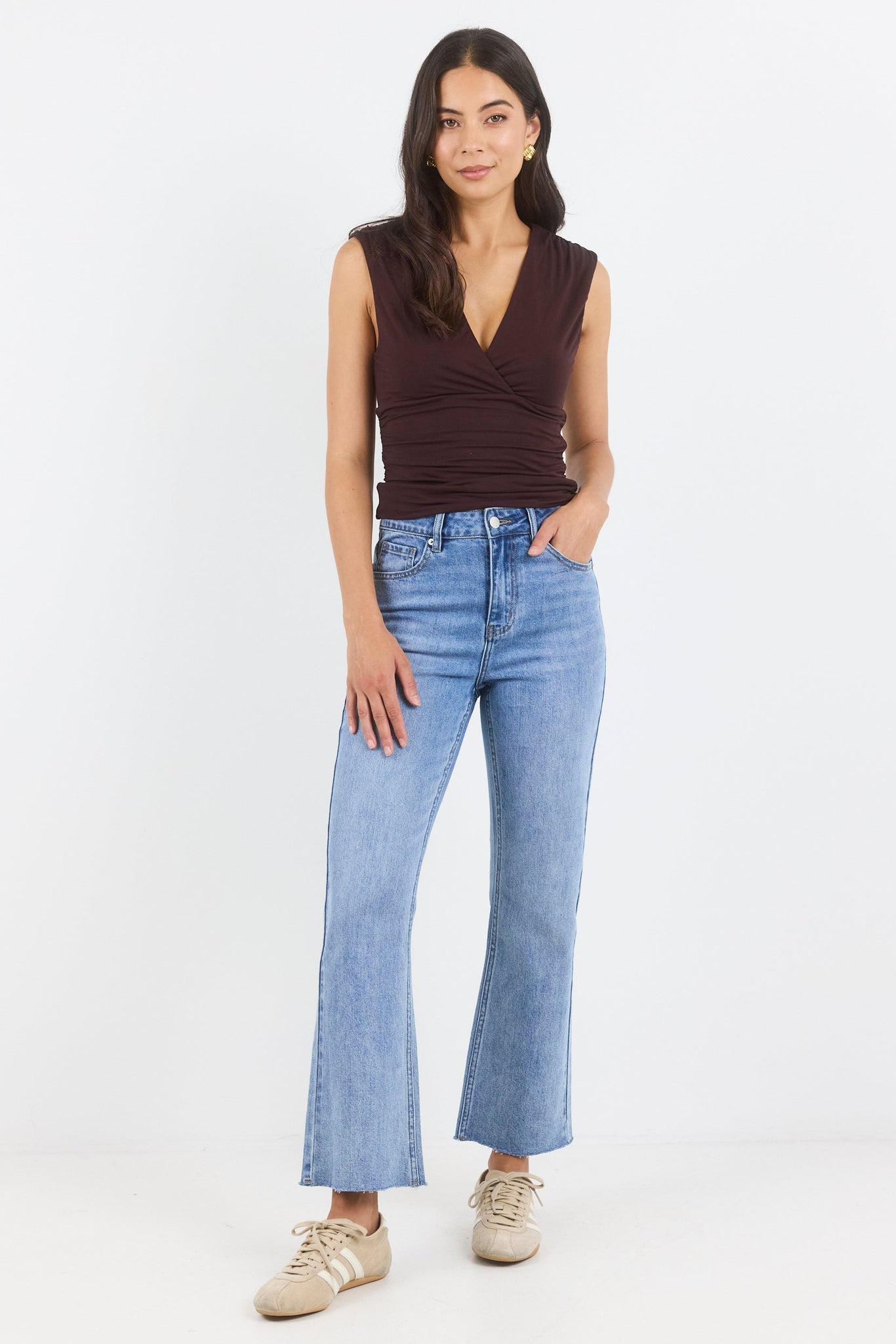 IVY + JACK CATALINE 90S BLUE KICK FLARE CROP JEAN