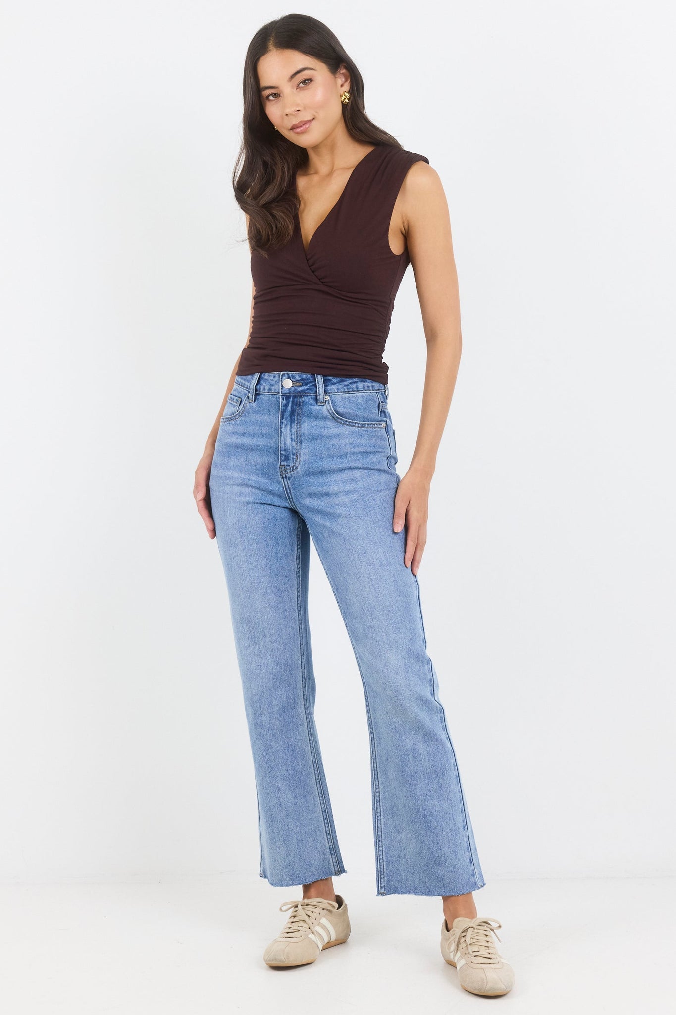 IVY + JACK CATALINE 90S BLUE KICK FLARE CROP JEAN