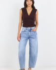 AMONG THE BRAVE GRADUATE LIGHT BLUE STRETCH BARREL JEANS