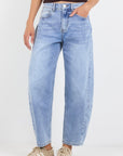 AMONG THE BRAVE GRADUATE LIGHT BLUE STRETCH BARREL JEANS