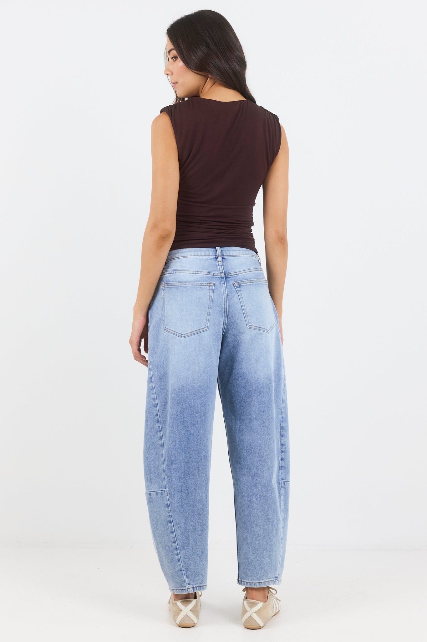 AMONG THE BRAVE GRADUATE LIGHT BLUE STRETCH BARREL JEANS