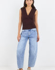 AMONG THE BRAVE GRADUATE LIGHT BLUE STRETCH BARREL JEANS