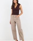 STORIES BE TOLD IDOLISE TAUPE STRETCH SOFT BARREL JEAN