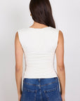 STORIES BE TOLD CONNECT IVORY JERSEY CROSS FRONT TOP