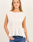 STORIES BE TOLD CONTEXT LINEN RELAXED SLEEVELESS TOP