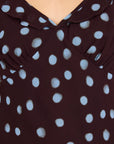 GEORGIA ZOE CRAVE POLKA DOT GEORGETTE RUFFLE NECK CAMI TOP