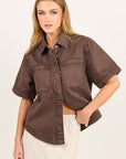 STORIES BE TOLD CRUCIAL DENIM SHORT SLEEVE SHACKET