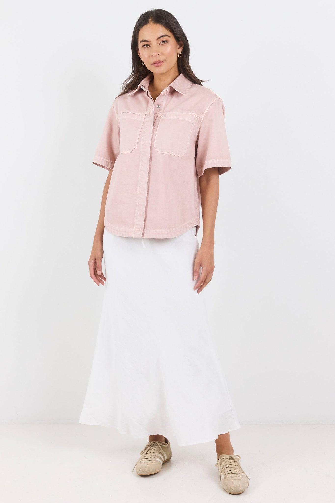 STORIES BE TOLD CRUCIAL DENIM SHORT SLEEVE SHACKET