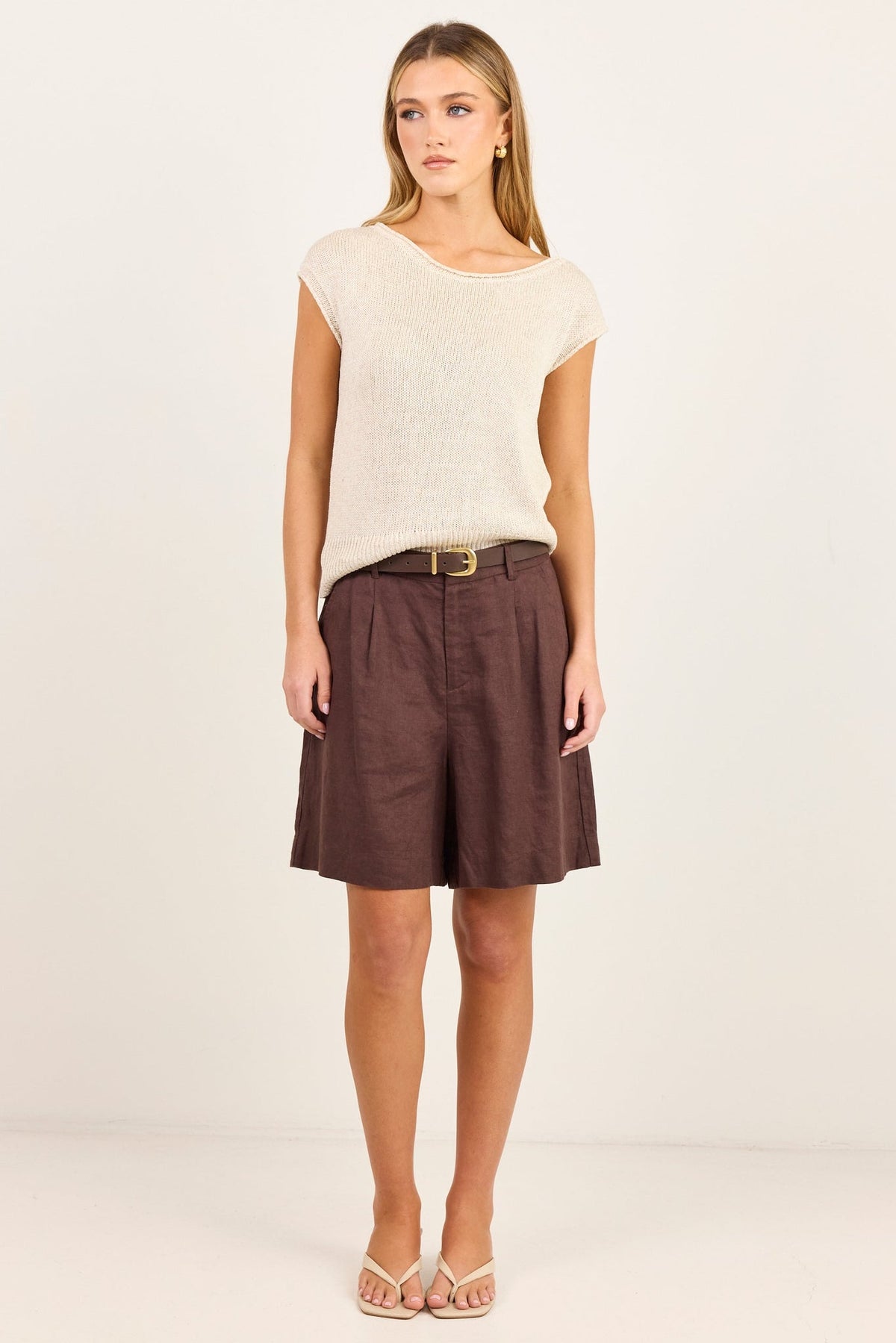 STORIES BE TOLD LITERAL LINEN PLEAT FRONT SHORTS