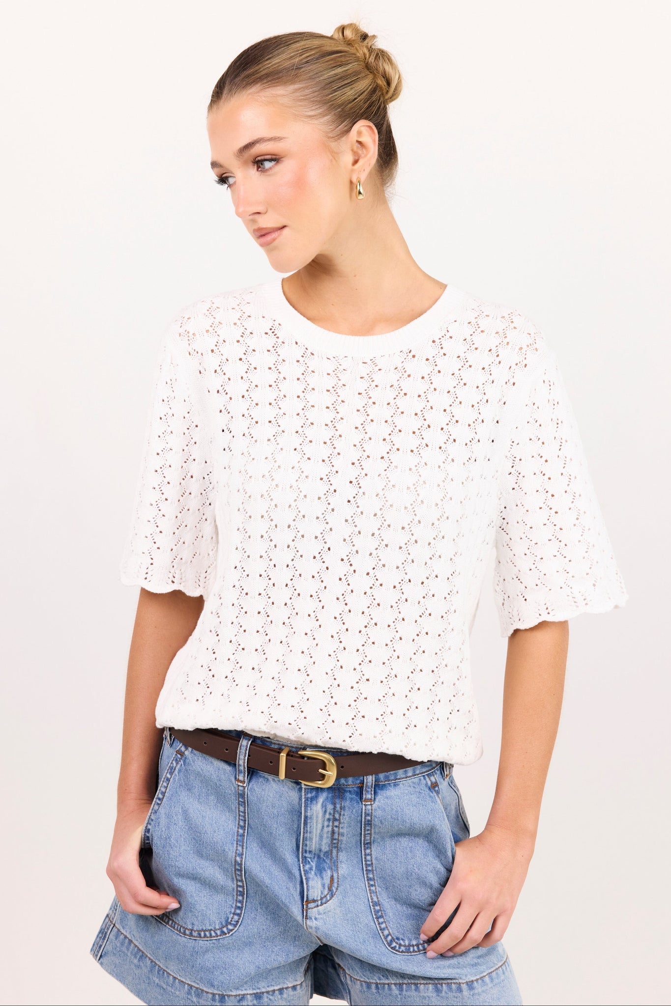 IVY + JACK DAINTY IVORY LACE TEE