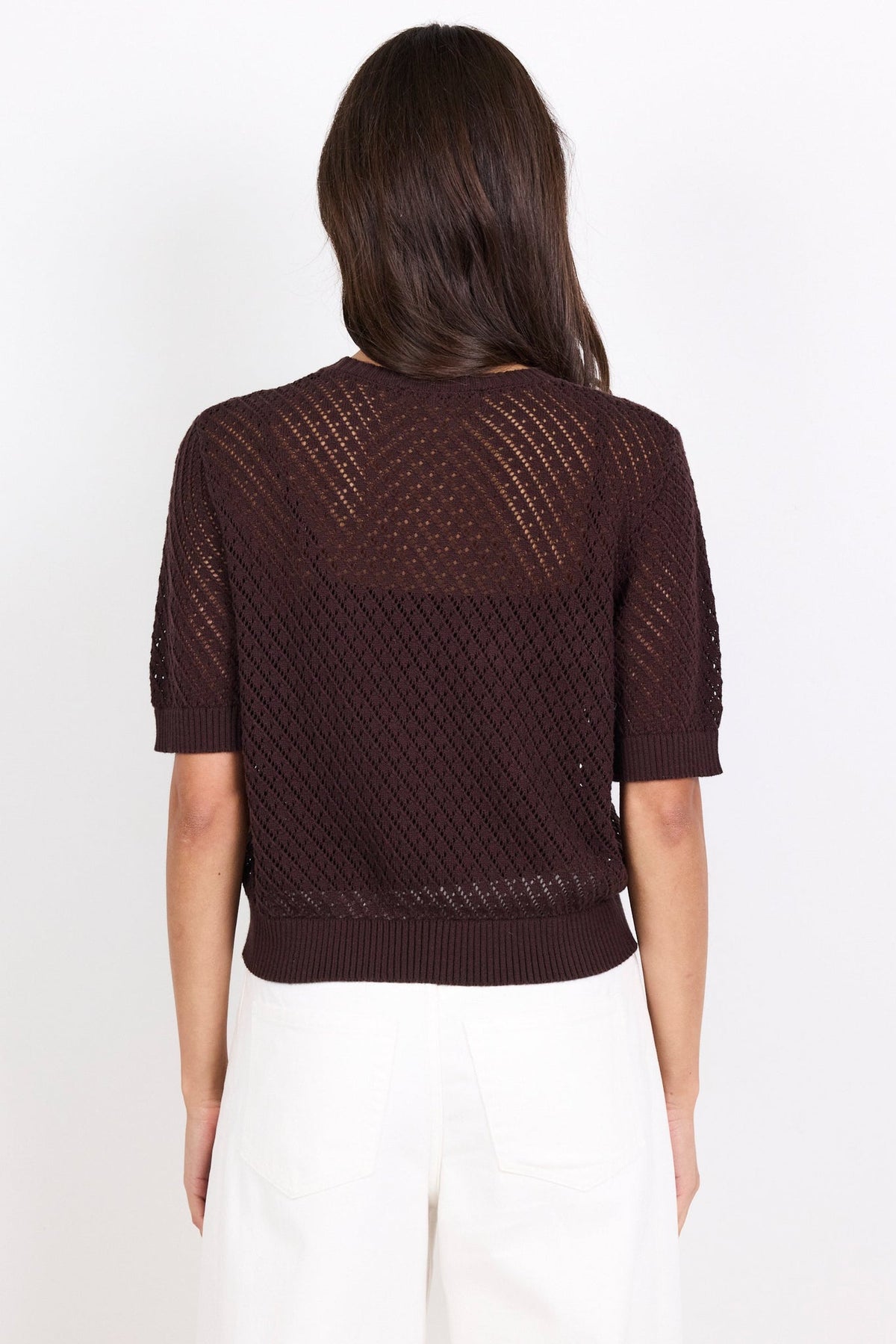 IVY + JACK DAPPLE BOXY KNIT LACE TEE