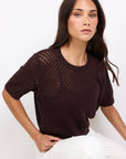 IVY + JACK DAPPLE BOXY KNIT LACE TEE