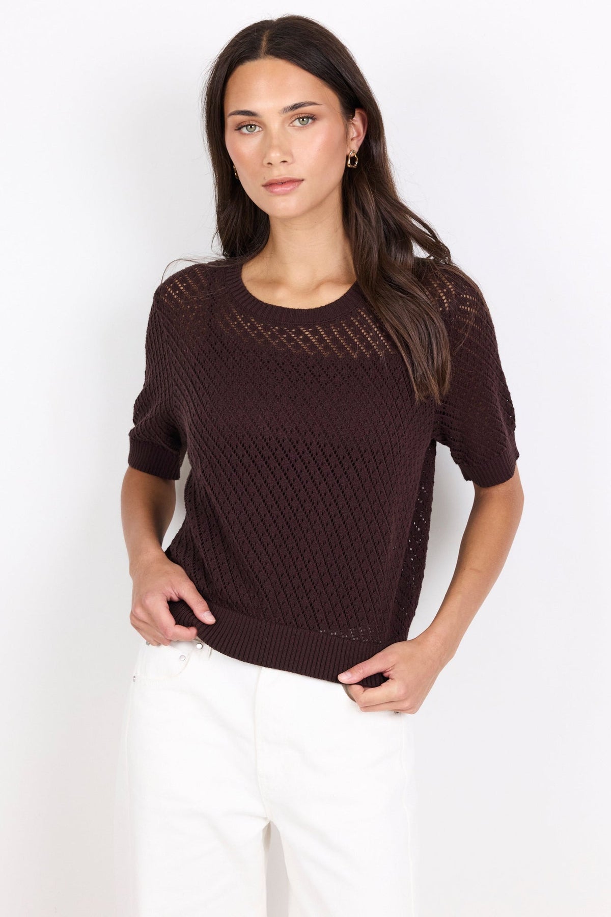IVY + JACK DAPPLE BOXY KNIT LACE TEE