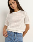 IVY + JACK DAPPLE BOXY KNIT LACE TEE