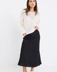 RE:UNION BLISS LINEN BIAS MIDI SKIRT