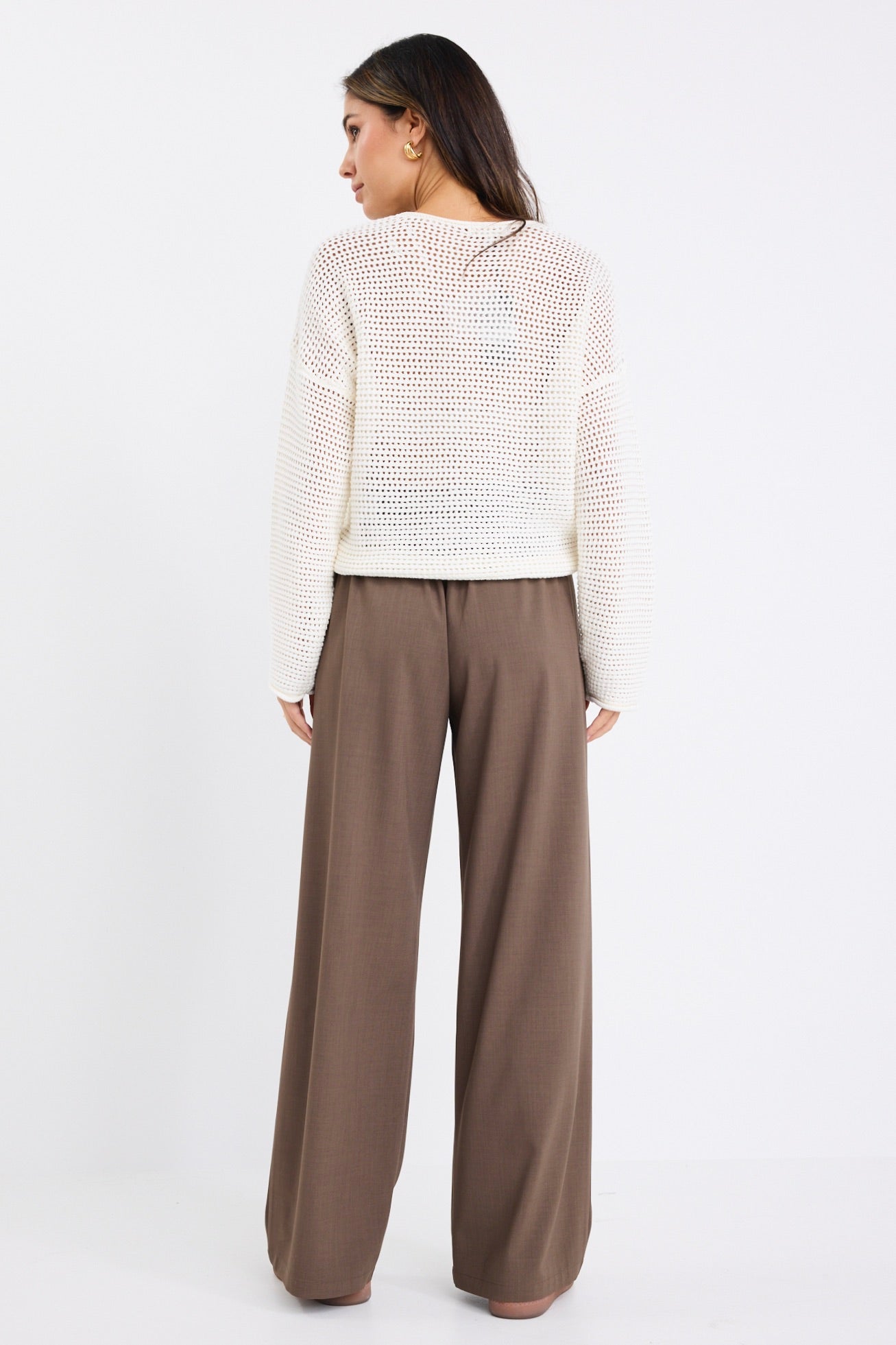 AMONG THE BRAVE INSTINCTIVE TWILL WIDE LEG ELASTIC BACK PANTS