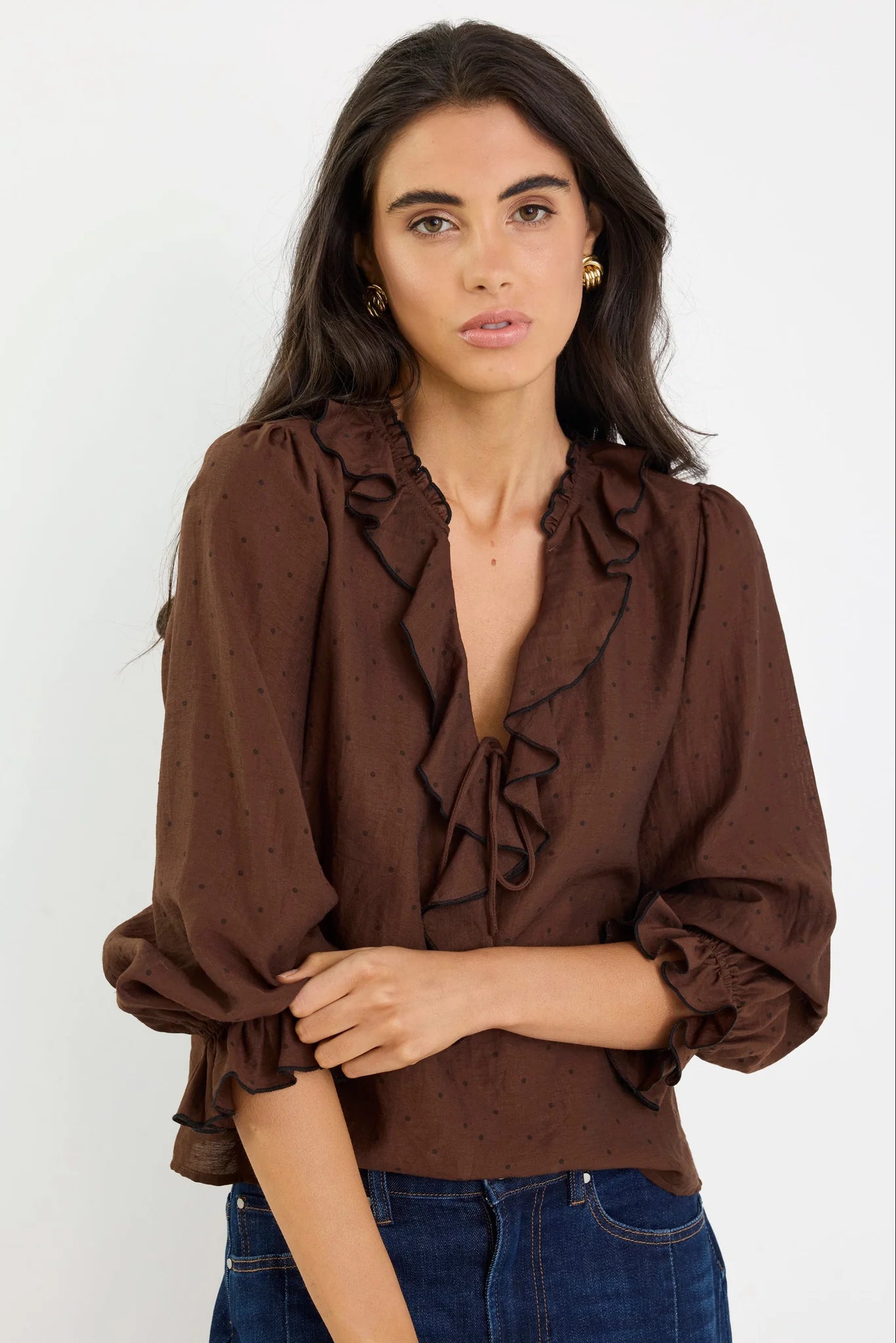 IVY+JACK DECORATE FRILL TOP