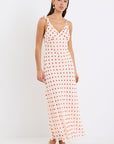 GEORGIA MAE DELIGHTFUL CREAM POLKA DOT GEORGETTE BIAS SLIP MAXI DRESS