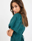 STORIES BE TOLD DELPHINE LINEN PUFF SLEEVE MINI DRESS