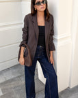 AMONG THE BRAVE DIPLOMA TWO BUTTON VENT SLEEVE BLAZER