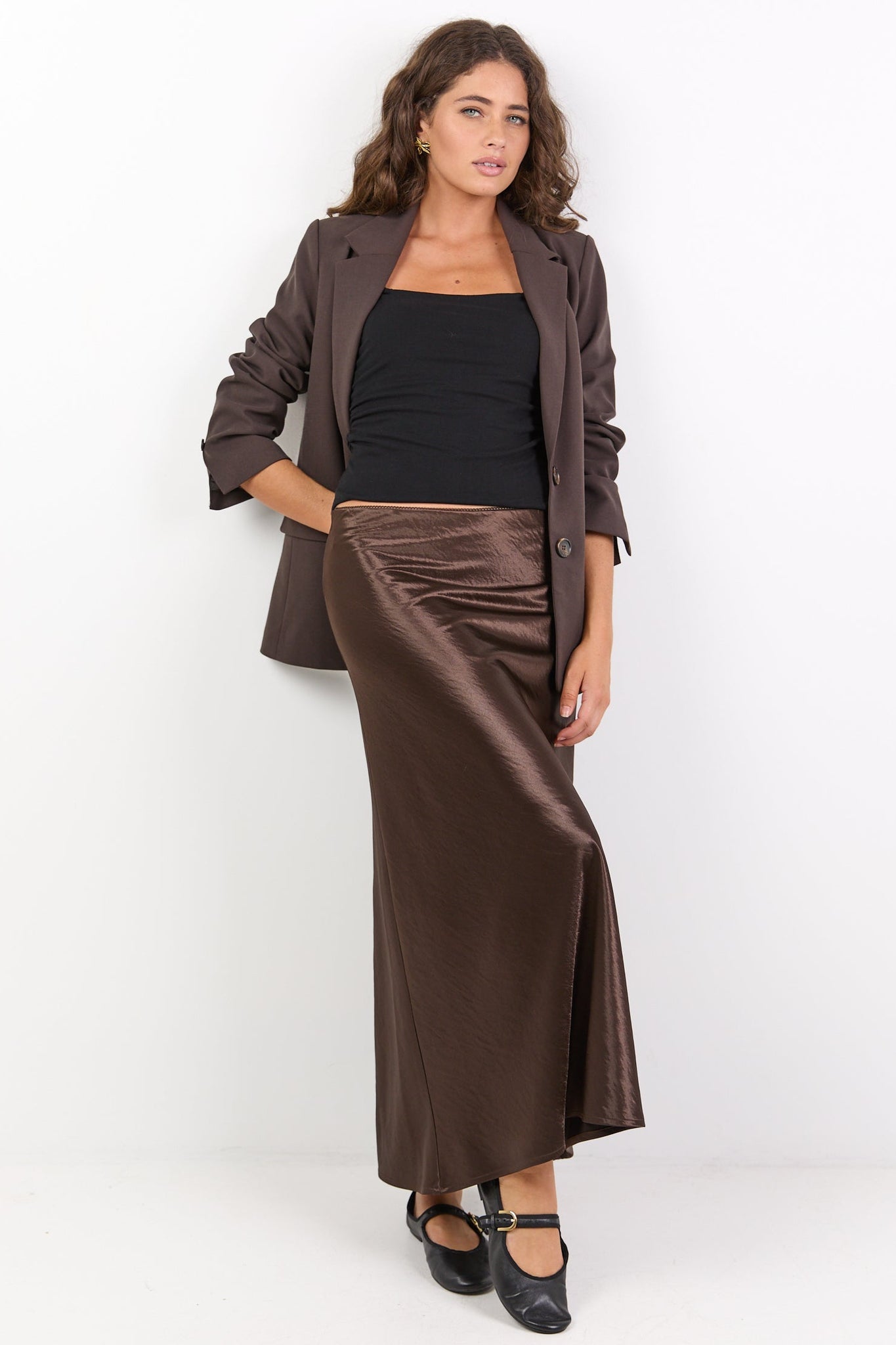 STORIES BE TOLD PRODIGY SATIN CUT MAXI DSKIRT
