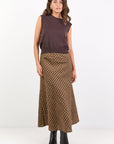 STORIES BE TOLD COMPANION CARAMEL COTTON BLEND BIAS MAXI SKIRT
