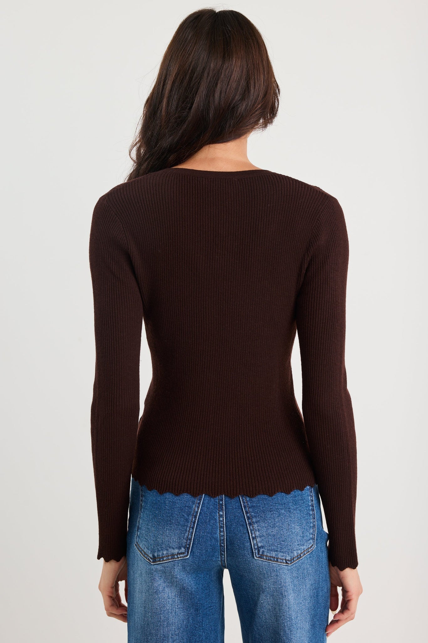 IVY + JACK DITTO BUTTON FRONT RIB KNIT LONG SLEEVE TOP