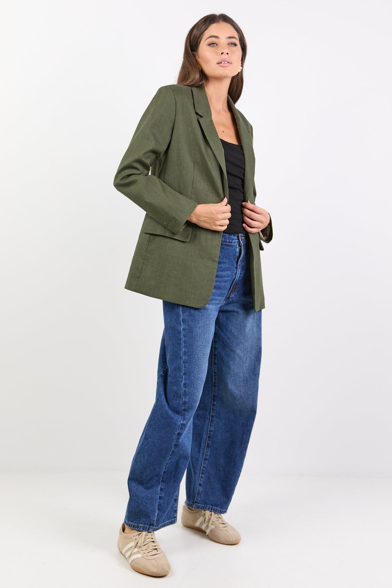 IVY + JACK DOCK RAMIE BLAZER ROLLED SLEEVE BLAZER