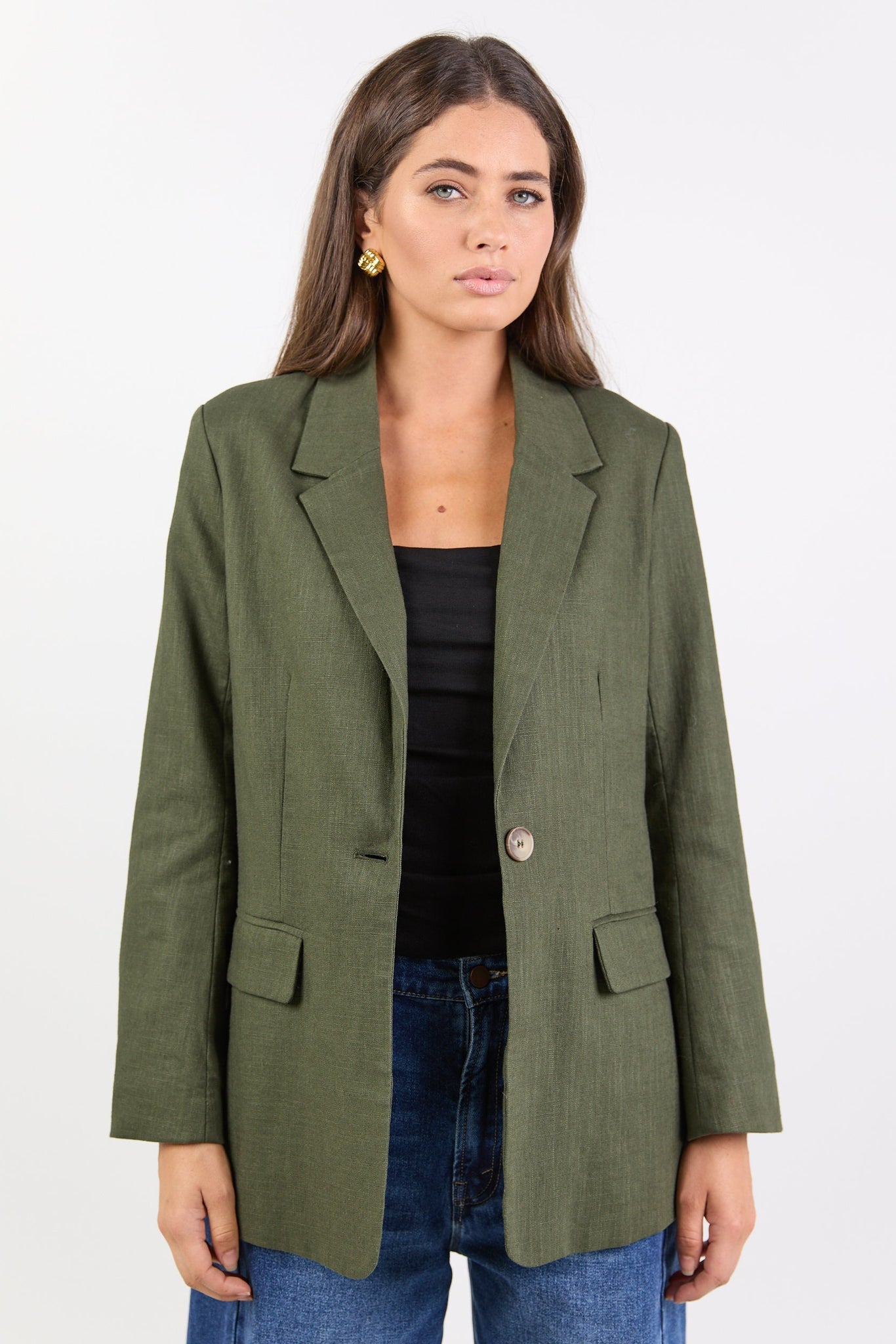IVY + JACK DOCK RAMIE BLAZER ROLLED SLEEVE BLAZER