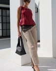 STORIES BE TOLD ENCOURAGE LINEN PINTUCK BOATNECK TOP