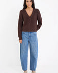 STORIES BE TOLD ESSENCE V NECK RIB CARDIGAN