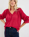 AMONG THE BRAVE EXPEDITION SHIRRED NECK SS TOP