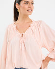 IVY + JACK EXPRESSION VOILE SS TIE FRONT TOP